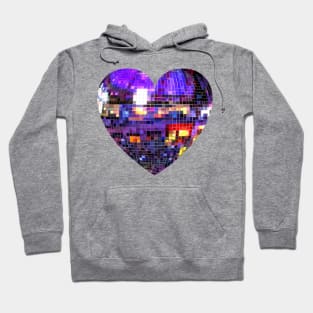 Mirrored Purple Disco Ball Heart Hoodie